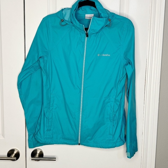 Columbia Women's Switchback II Rain Jacket Green Blue (Miami)  Teal Size M - Picture 3 of 7